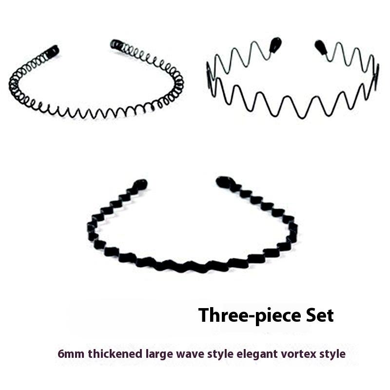 Men's Hairband Men's Hairpin Sports Headband Men's Wave Black Face Wash Headband Women's Hairpin Short Hair Headdress