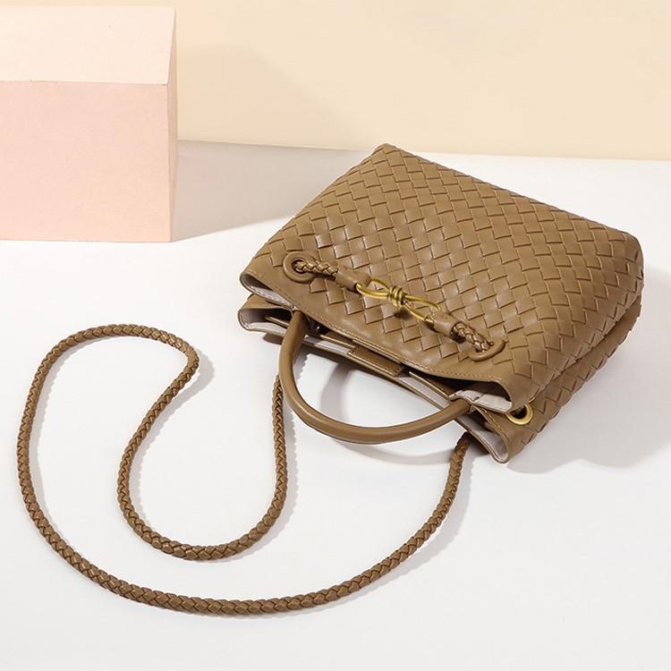 Ręcznie tkana torebka damska, torebka z kokardą, casualowa torba na ramię o dużej pojemności, bez logo