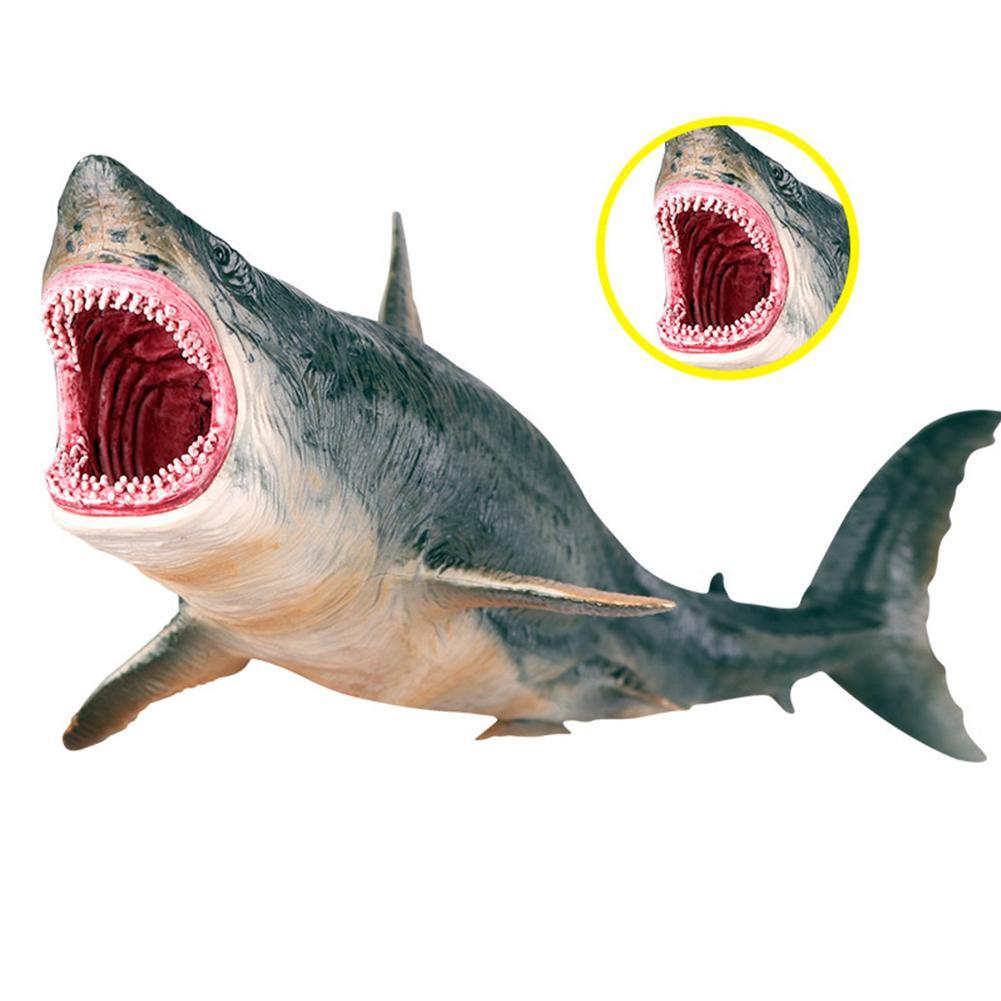Sea Life Model Megalodon Shark Figure Aquarium Ocean PVC Education Marine Animals Toy Collectio M8V4