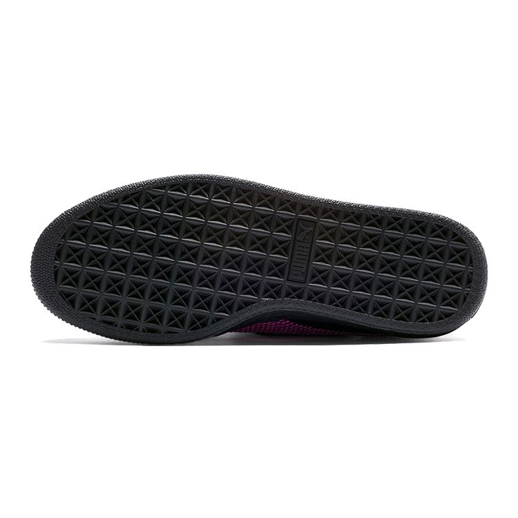 Puma Basket Series Heart Bling Retro Casual Durable Lightweight Low-Top Kids Sneakers Kids Sneakers Black Purple 366847-01