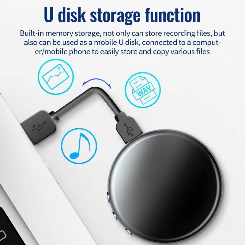 4-64GB 100Hour Digital Voice Recorder Activated USB Flash Driver Magnet Dictaphone HD Noise Reduce Sound Audio Record MP3 Player 6