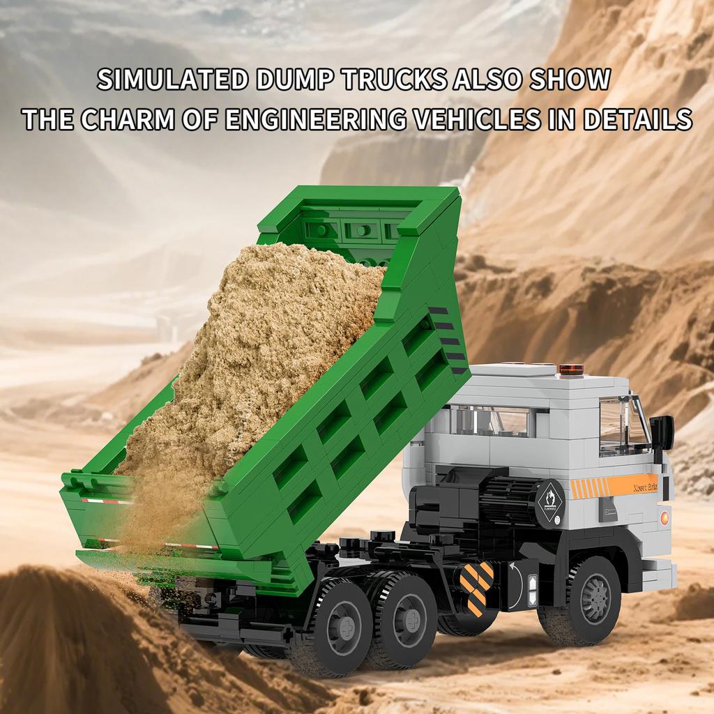 Non-Toxic 467Pcs Cargo Truck Building Blocks Mud Sand Transport Truck Model Bricks Desktop Decoration Diy Toys For Kids Holiday Gifts