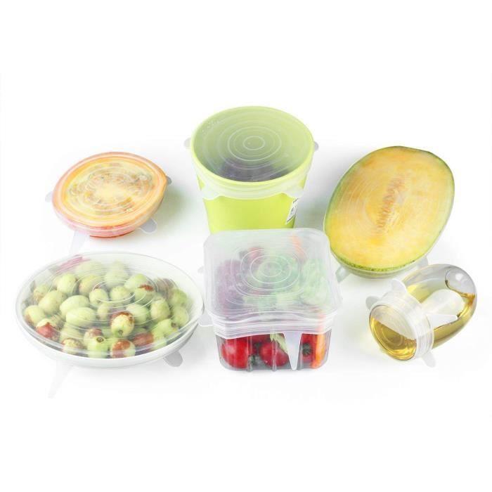 6 Pcs Couvercles Extensibles en Silicone,Couvercle hermétique en Silicone,6 tailles differente