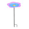 Flower Bird Bath Iron Bird Feeder Tray with Stake Outdoor Water Feeder Flower Bird Bath Bowl for Garden Decoration Bird Lovers Gift