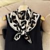 1pc Vintage Leopard Print Satin Square Scarf, Women Imitation Silk Multi-use Bandana, Daily Commute Travel Headband & Bag Decor Shawl