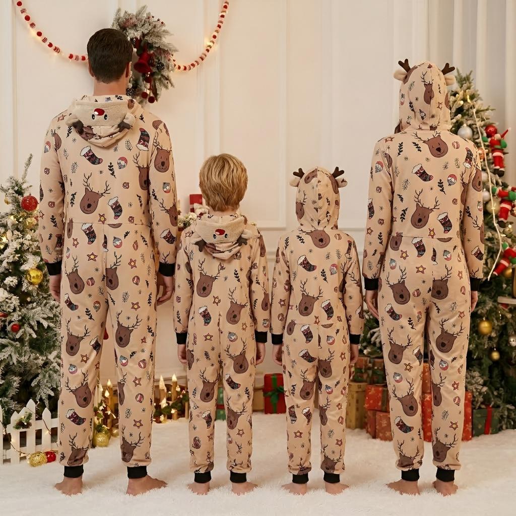 Christmas Family Matching Pajamas Parent-Child Long Sleeve Sleepwear for Mother and Child