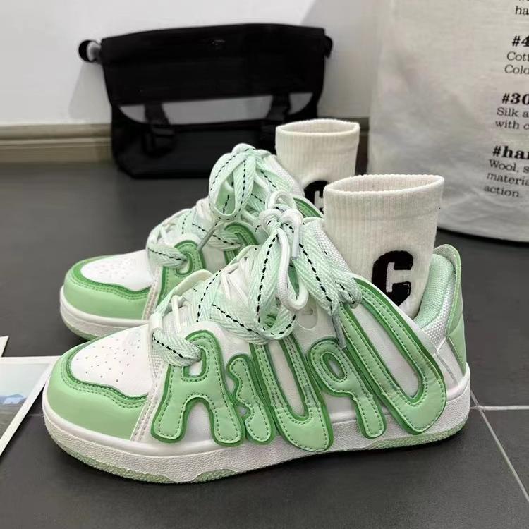 New Color Matching Ins Style Letter Bread Shoes Women's Shoes Retro Men's Shoes Casual Couple Shoes