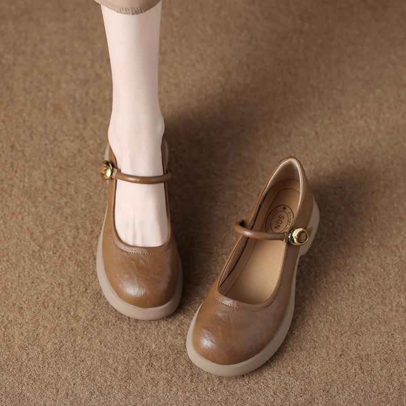 711-1 Super soft and versatile not tired feet single shoes 2025 new shallow mouth shoes soft sole Mary Jane small leather shoes