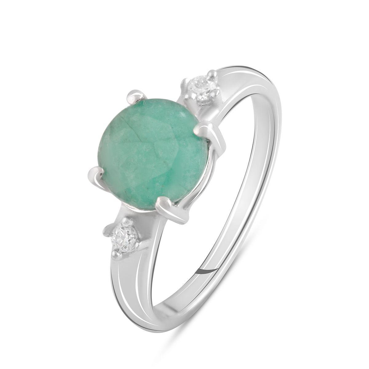 

Срібна каблучка з натуральним смарагдом 1.792ct. (2090687) 17.5 білий