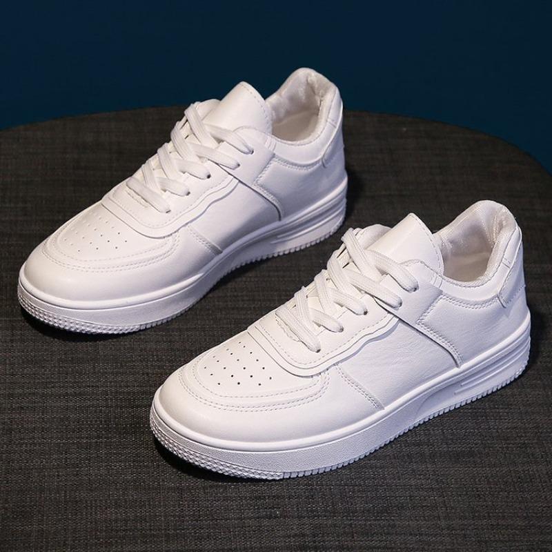 Little white shoes women's spring and autumn new trendy leather surface platform sports and leisure board shoes women's shoes straight hair