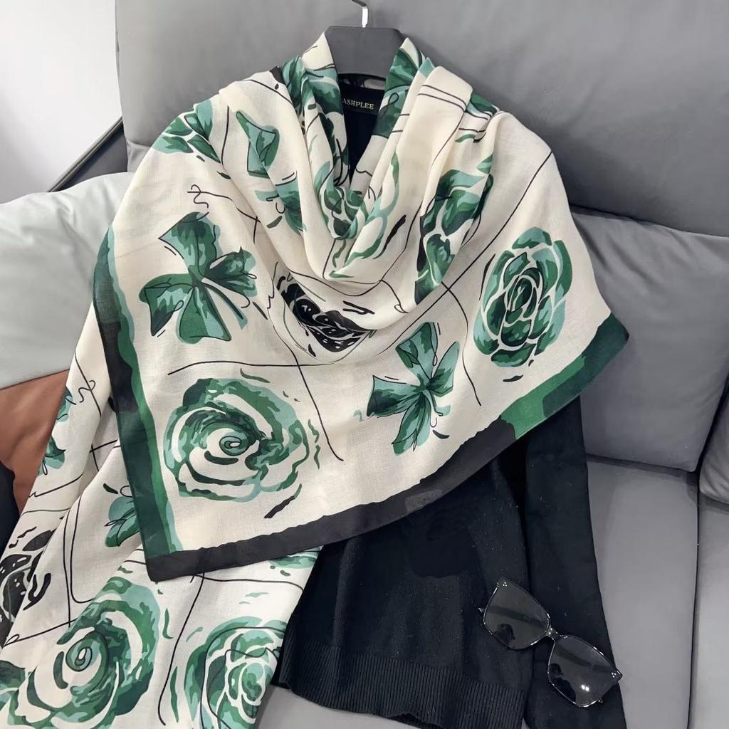 Geometric Chic Satin Scarf - Large, Luxurious Color Block Design - Imitated Silk, Windproof, Versatile Head Wrap & Beach Accessory for Travel Styling