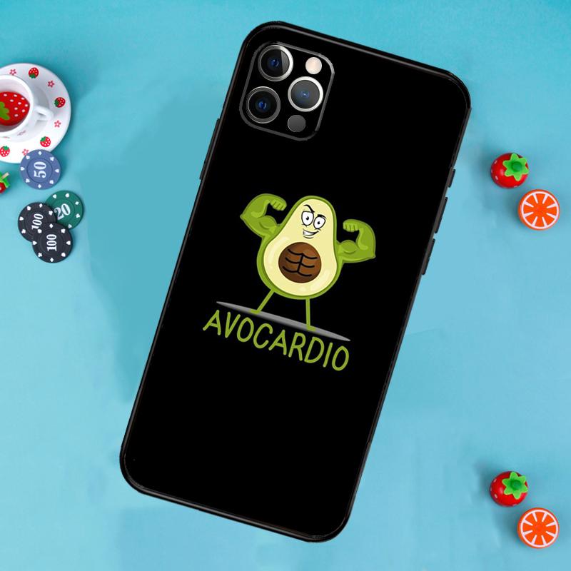 cute cartoon Avocado Fitness Phone Case For iPhone 17 Air 16 15 14 13 11 12 Pro Max 13 12 mini 15 16 Plus 16e Cover Funda