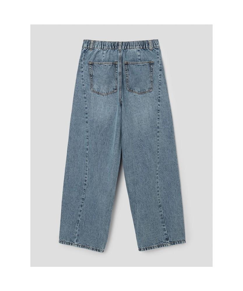 8SECONDS Half-Waist Balloon Fit Lightweight Denim Blue