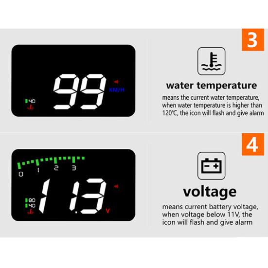 A900 Windshield Projector Convenient Wide Compatibility Stable 3.5-Inch Head-Up Display