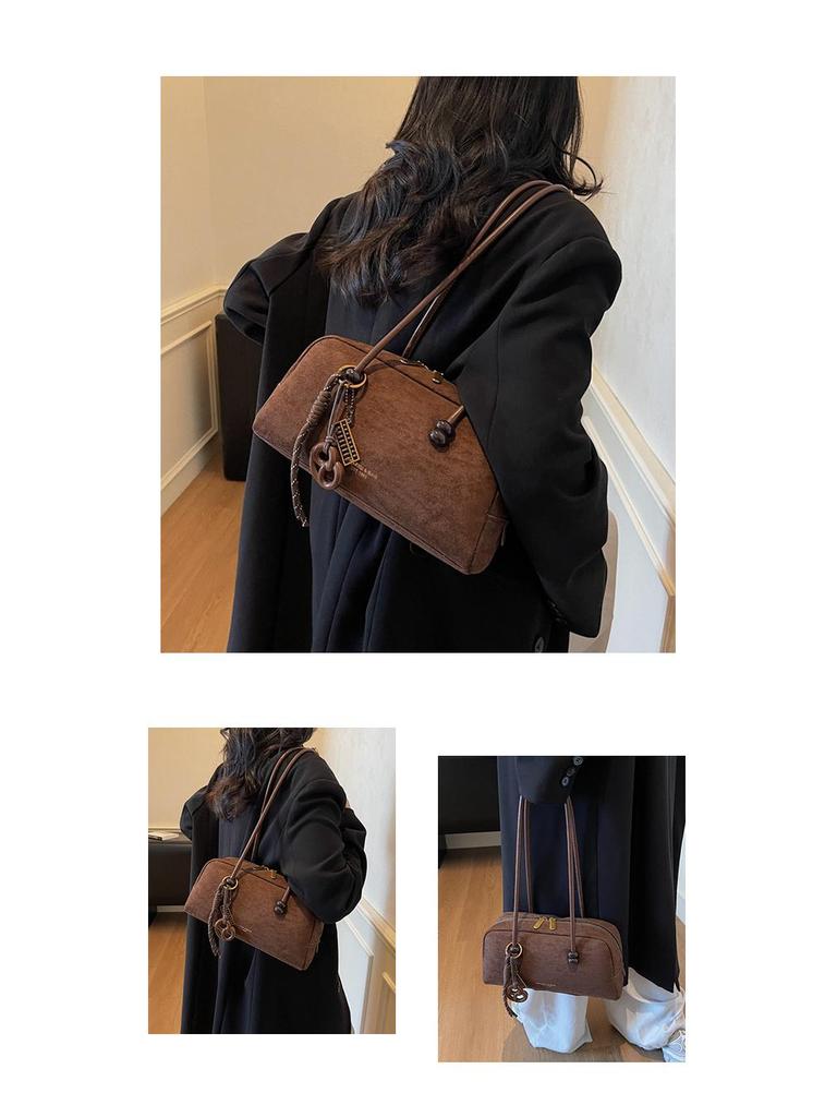 Women's Premium Suede Boston Bag - Large Capacity Crossbody