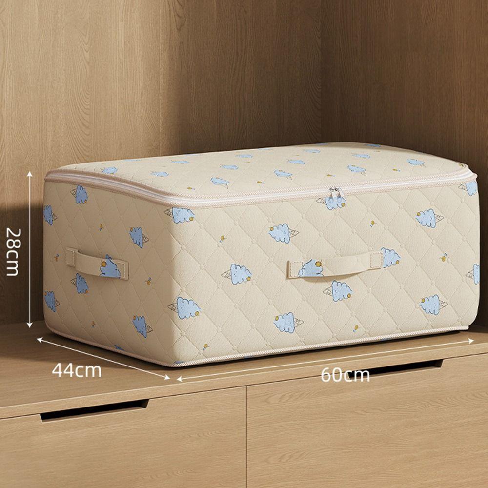 With Handles Quilt Storage Bag Fabric Clothes Storage Bins Folding Storage Baskets for Cupboard