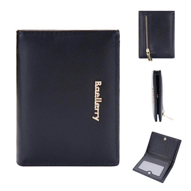 

Женские двойные кошельки Baellerry, модный классический дизайн, держатель для карт, простой кошелек для монет, короткий кошелек 12*9*2cm чёрный