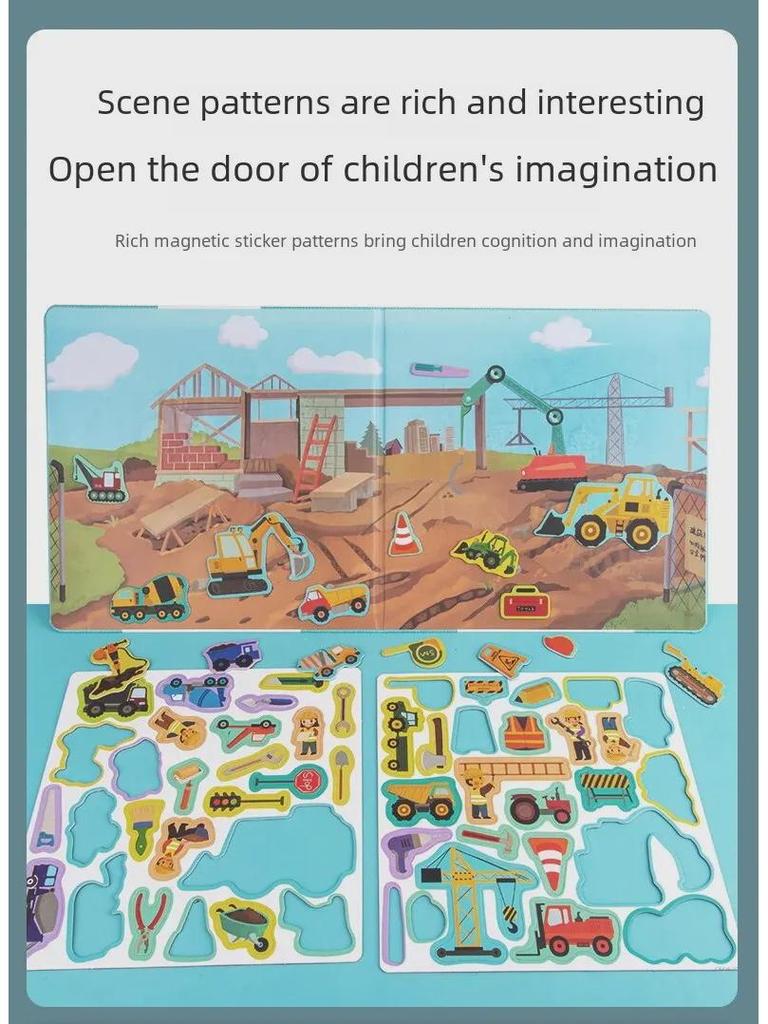 Children's Educational Magnetic Animal & Dinosaur Scene Puzzle Toy