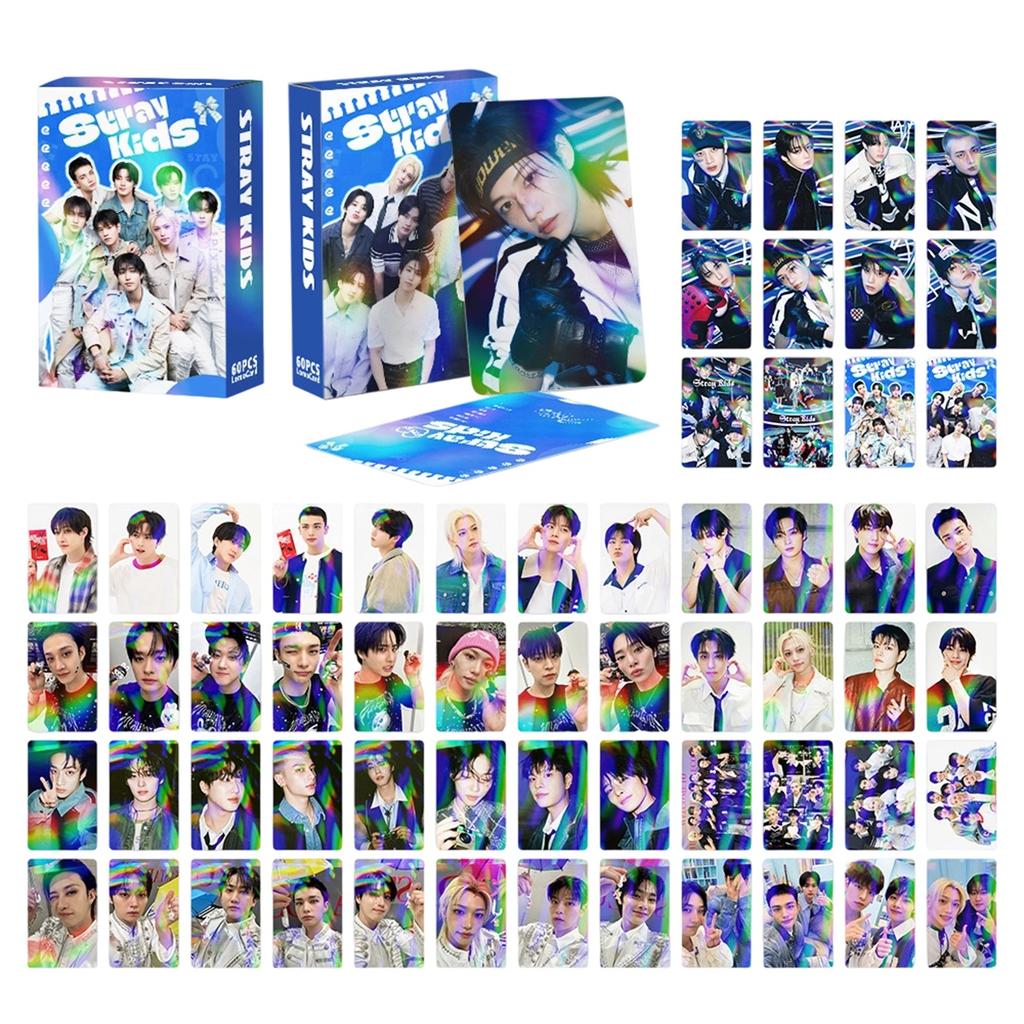 60 Lasercards, Novo Suporte para Fãs, Cartão Pequeno, Cartão Flash Resistente a Riscos, Cartão LOMO de Dupla Face