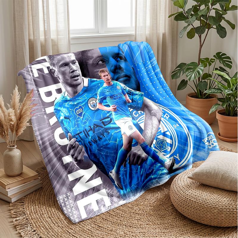 Kevin De Bruyne Theme Blanket Soft Flannel Blanket Plush Throw Blanket Cozy Sofa Bed Blanket for Home Decor