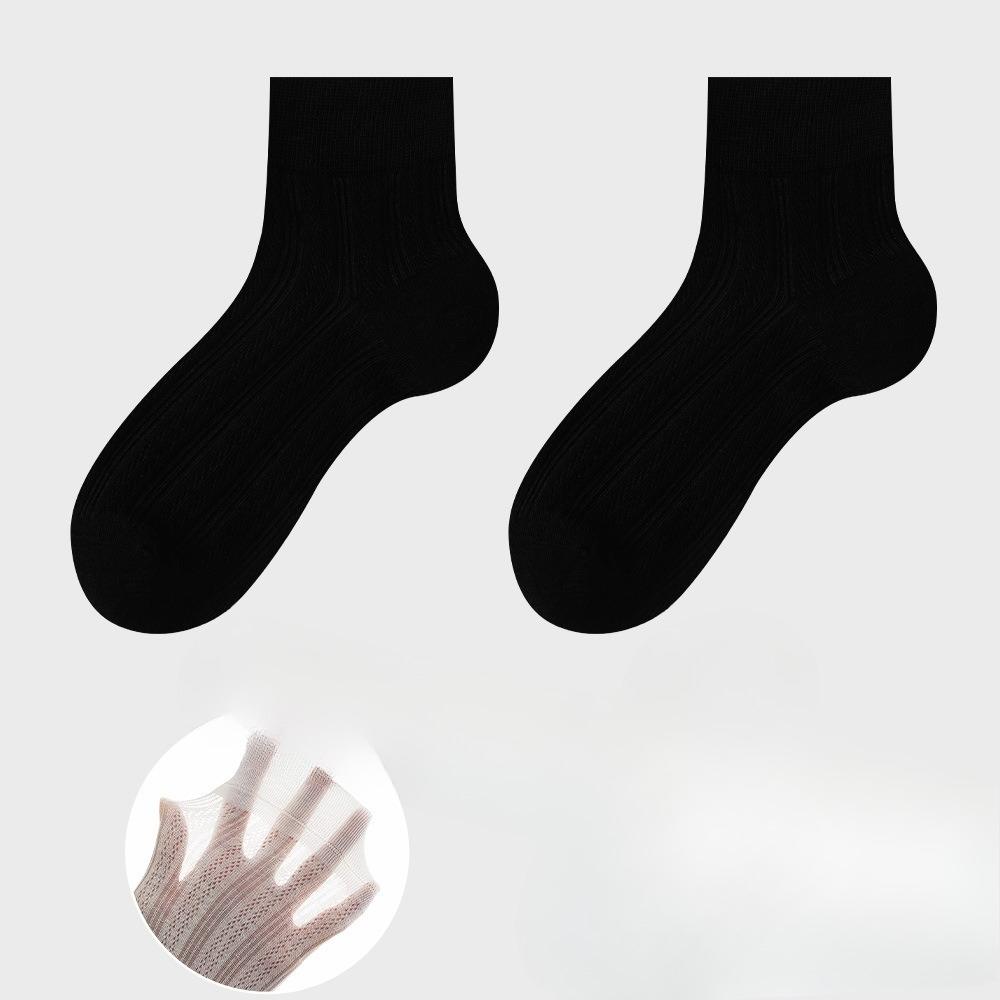 

Летние Тонкие Дышащие Короткие Носки из Тутового Шелка для Женщин, Однотонные, Универсальные, Сетчатые, Влагоотводящие, Бесшовные Женские Носки из Чистого Хлопка 1 pair чёрный