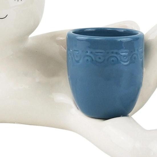 Maceta Divertida De Resina Con Forma De Hombre - Con Agujero De Drenaje - 14x11.5x15.7 Cm - Para Suculentas O Como Portalápices