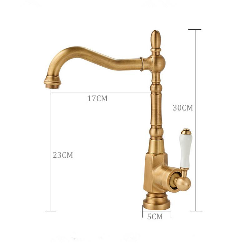 Antique Bathroom Faucet Brass Kitchen Faucet Chrome Basin Faucet Cold & Hot Water Mixer Sink Tap Deck Mounted Lavotory Tap