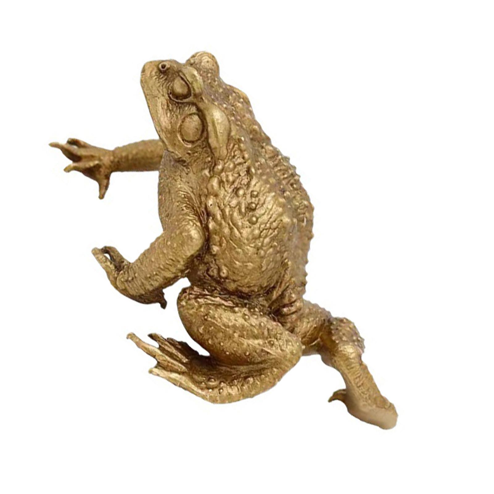 

Статуэтка жабы из латуни ручной работы, символизирующая богатство и удачу для офиса, домашнего декора рабочего стола, орнамент фэншуй