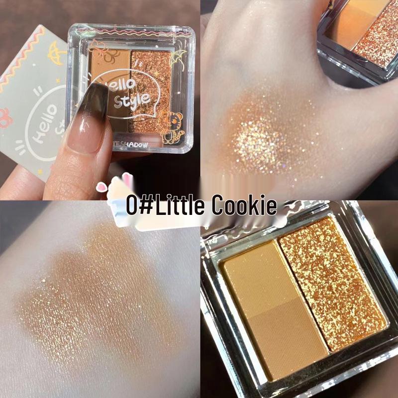 Hello Style Mini Eyeshadow Palette: Shimmer, Pearl & Matte Milk Tea Shades for Students