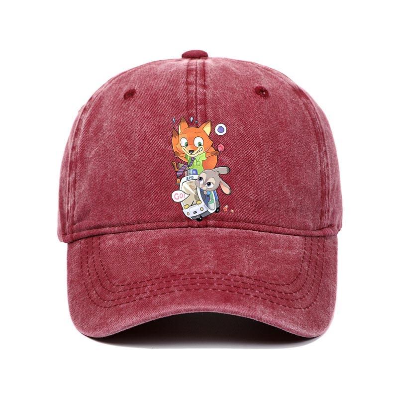 Cartoon Zootopia Aufdruck Baseballkappe Nick Judy Trucker-Mütze Herren Damen Paar Retro Sommer Lässig Outdoor Verstellbar Papa-Hut