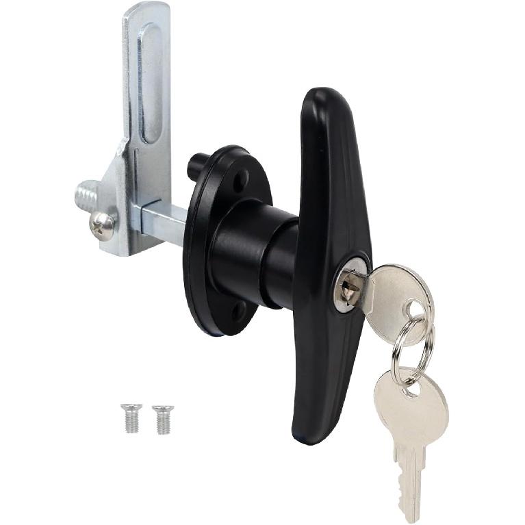 Truck Cap Locking T-Handle, Matching Set T-Handles Lock, Truck Cap Topper Camper Shell Locking T-Handle, Keyed Alike Black T-Handle Lock Kit