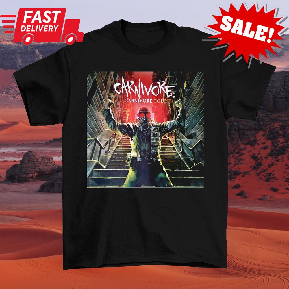 Футболка Carnivore Band Tour 2025 Классическая Черная Унисекс S-5XL 1J0230 Унисекс Футболка S