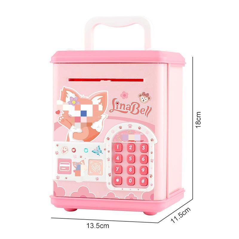 Pusculițe inteligente de desene animate - ID prin amprentă / Recunoaștere facială / Glisare card - Economii distractive și sigure pentru toate vârstele