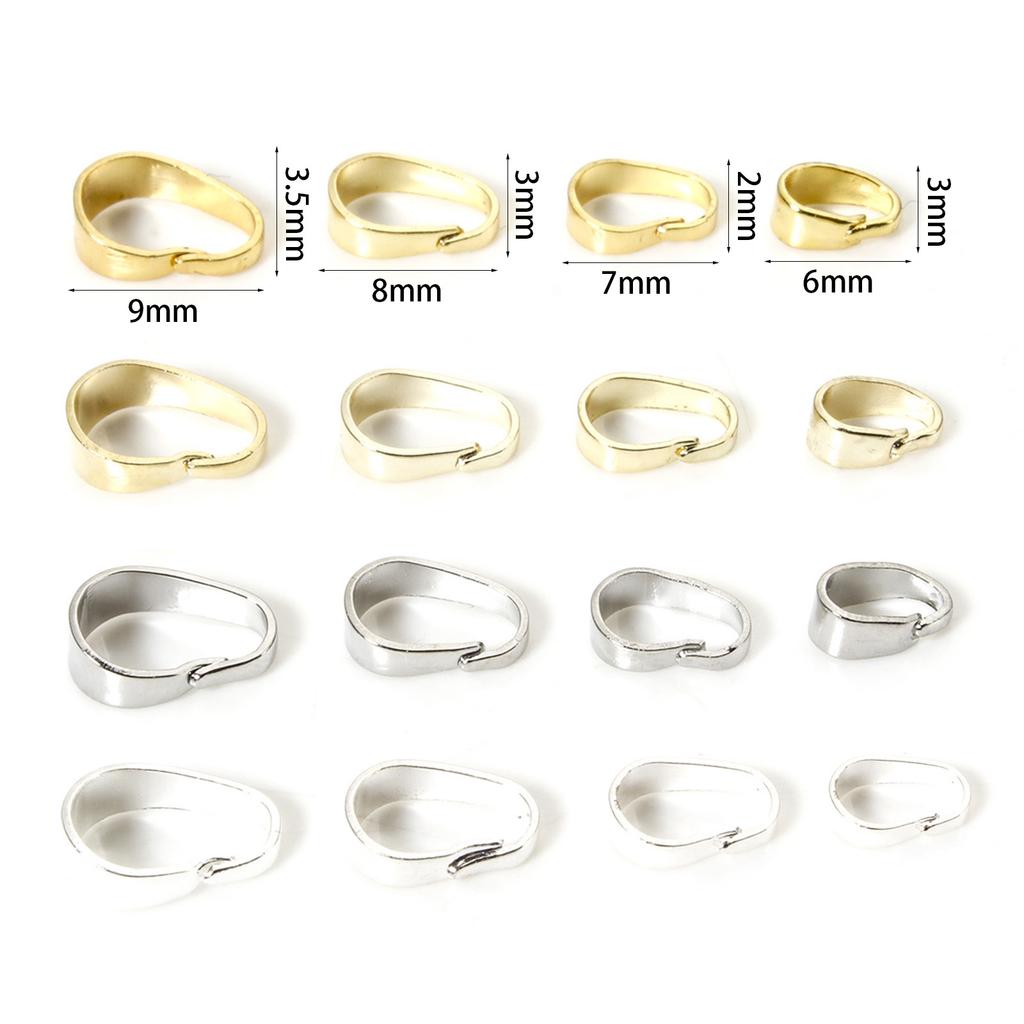 50pcs Brass Pendant Pinch Bails Clasps Gold Plated Sliver Plated Multisize Brass Melon Seed Buckle High Quality Jewelry Findings
