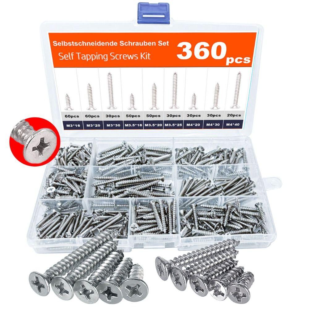360 PCS M 3.5 Self-Drilling Wood Screws Wood Screw Flooring Nails Flooring Installation