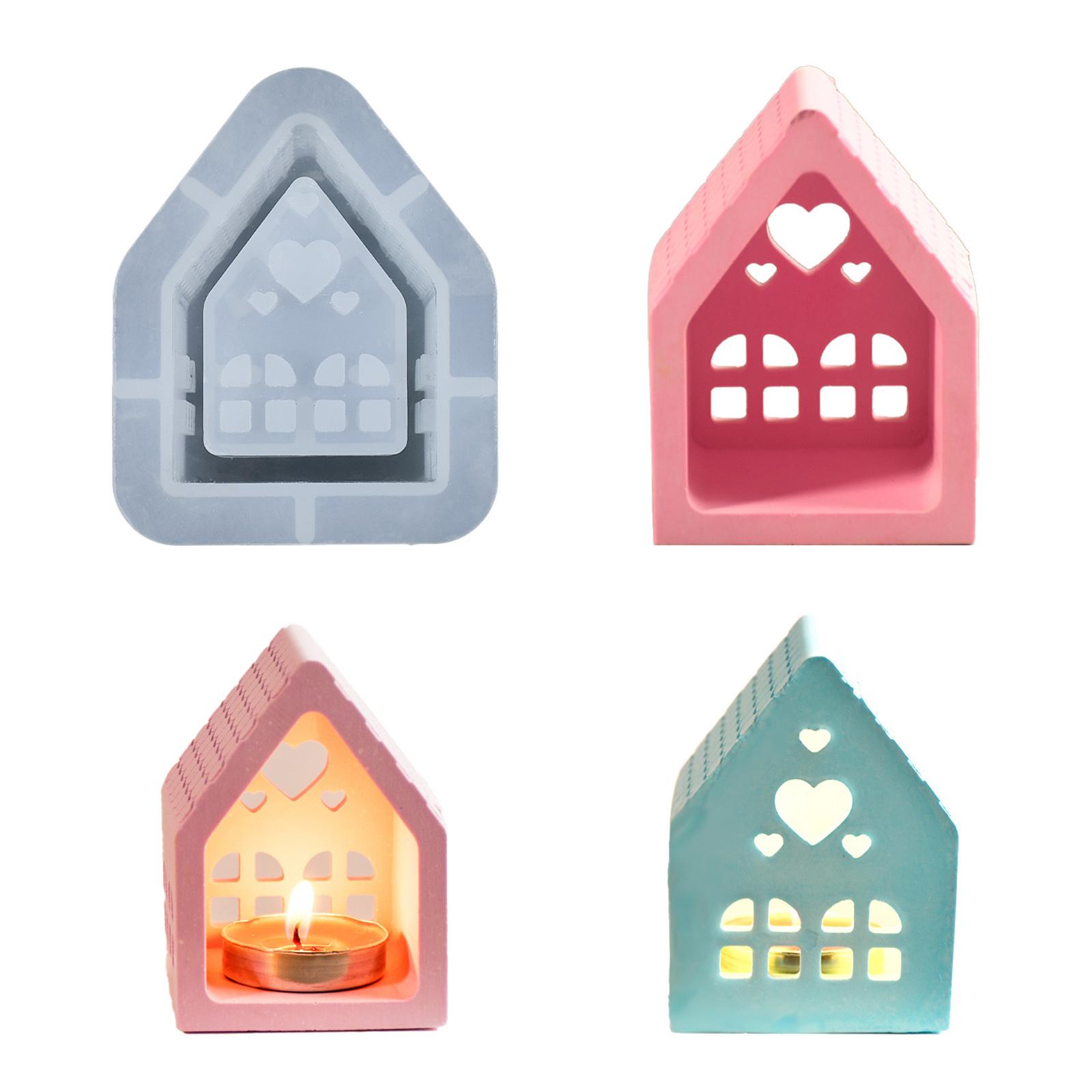 

Heart House Resin Silicone Molds Epoxy Resin Silicone Forms for Tealight Holder Candle Holder Paste Decoration