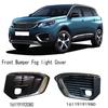 1 Piece Left Front Bumper Fog Lamp Frame Fog Light Grille Trim Black Plastic For 5008 16119191980