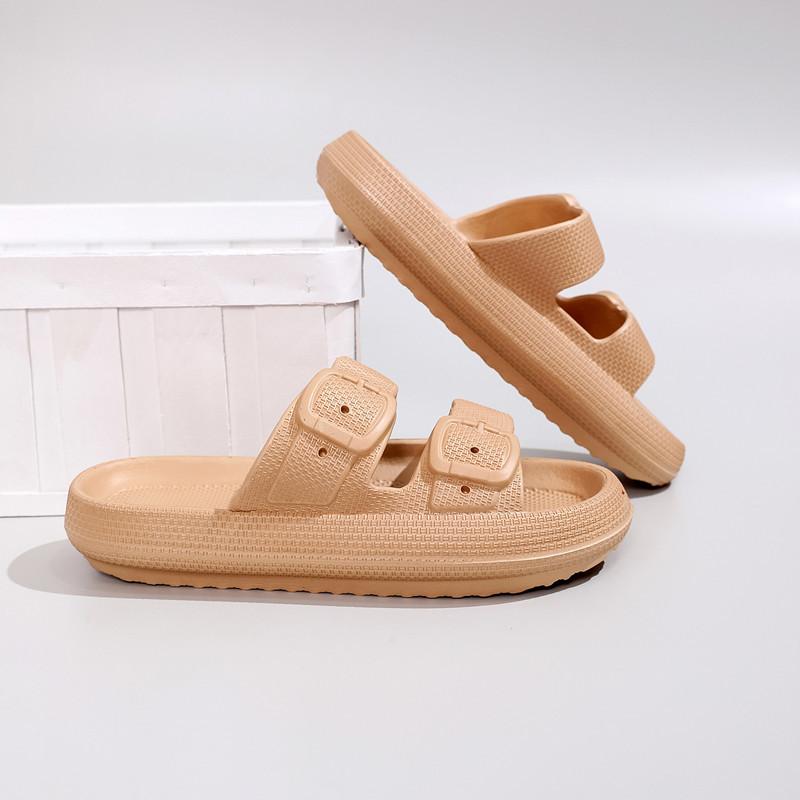 Pantuflas de baño con plataforma gruesa para hombre y mujer, sandalias de interior de EVA con suela suave a la moda