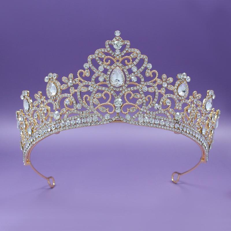 Crown baroque retro headpiece updo prom party pageant tiara