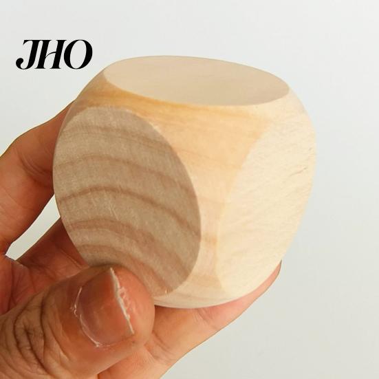 Wooden Dice Set 5Pcs 2/3/4/5/6/7CM Rounded Corner Six-Sided Giant DIY Hand Painted Gaming Heavy Duty Block Cube Game Night Props Smooth Surface