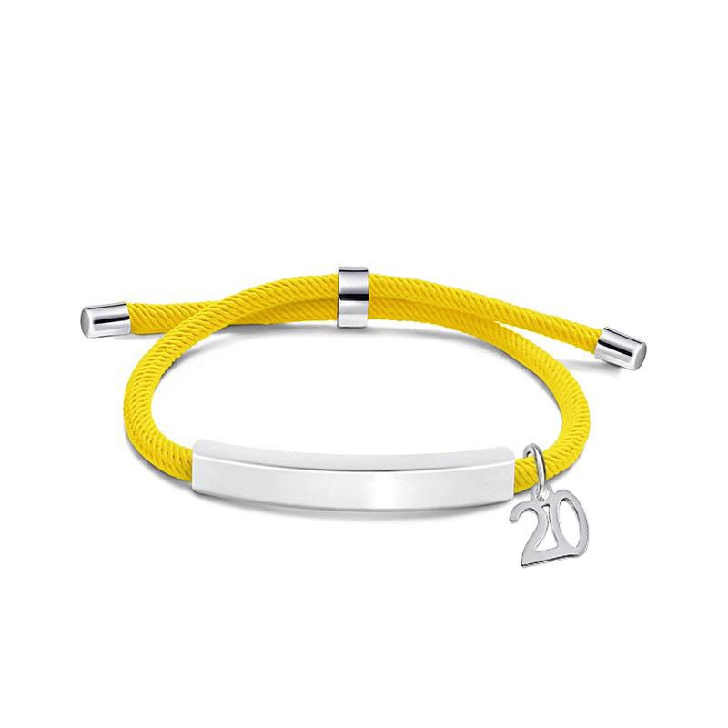 Multi-color Engravable Stainless Steel Bracelet with Number 16 Charm