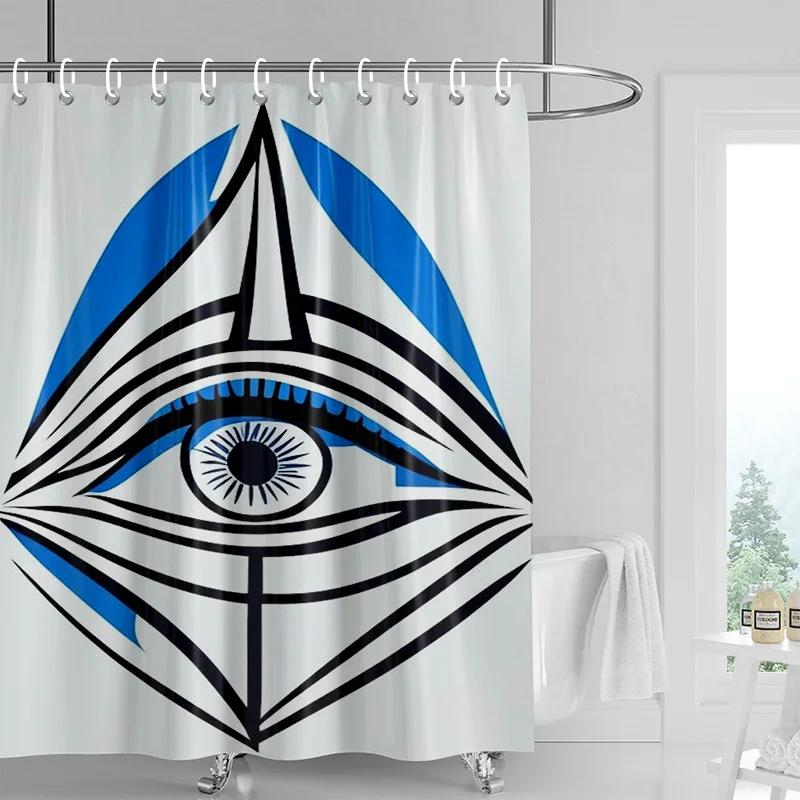 

Waterproof Nordic Abstract Art Shower Curtain Bathroom Partition Curtain Modern Bathroom Decoration Morandi Color Series W60H190(CM)-1 Pcs