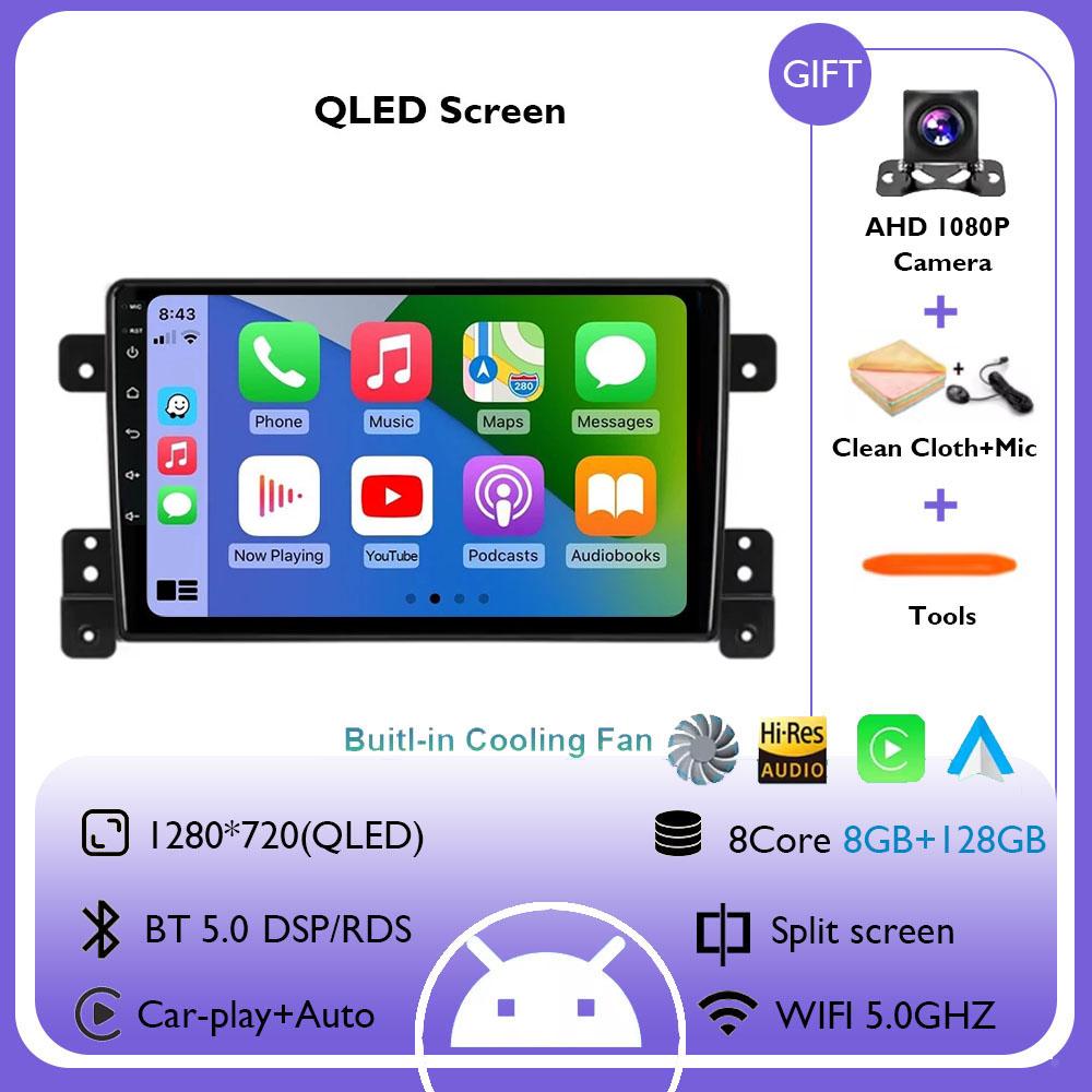 Android 14 For Suzuki Grand Vitara 2005-2015 4G+WiFi Car Radio Multimedia Video Player Stereo Navigation GPS Carplay 360 Camera