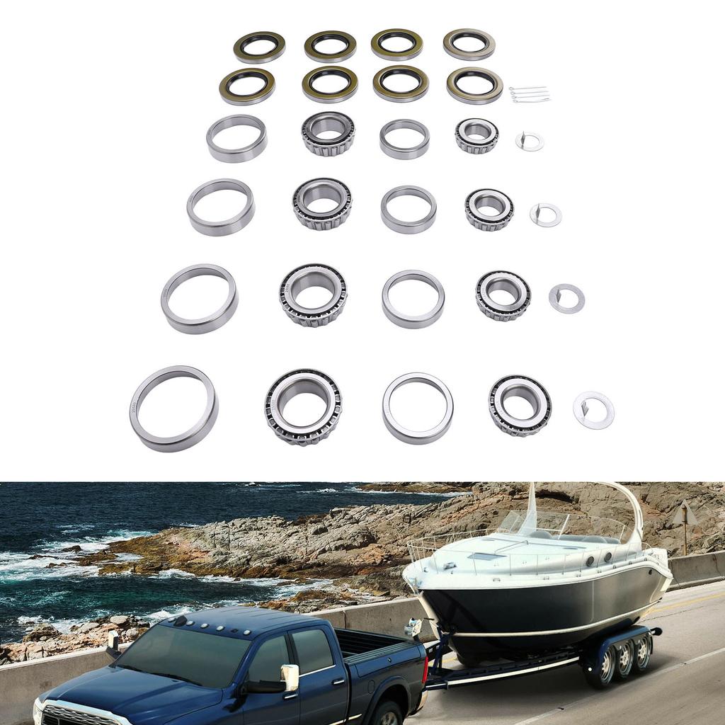 Boat Trailer Axles Bearing Kits 25580 14125A for 5200 To 7000 Lb Tandem Axles 4 Sets