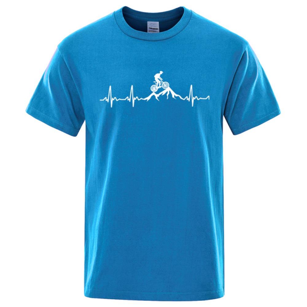Mountainbike Hjärtslag Rolig Mtb Dirtbike 3D-tryckt Herr T-shirt Hip Hop Casual Toppar Sommar Street T-shirt Oversized Kortärmad