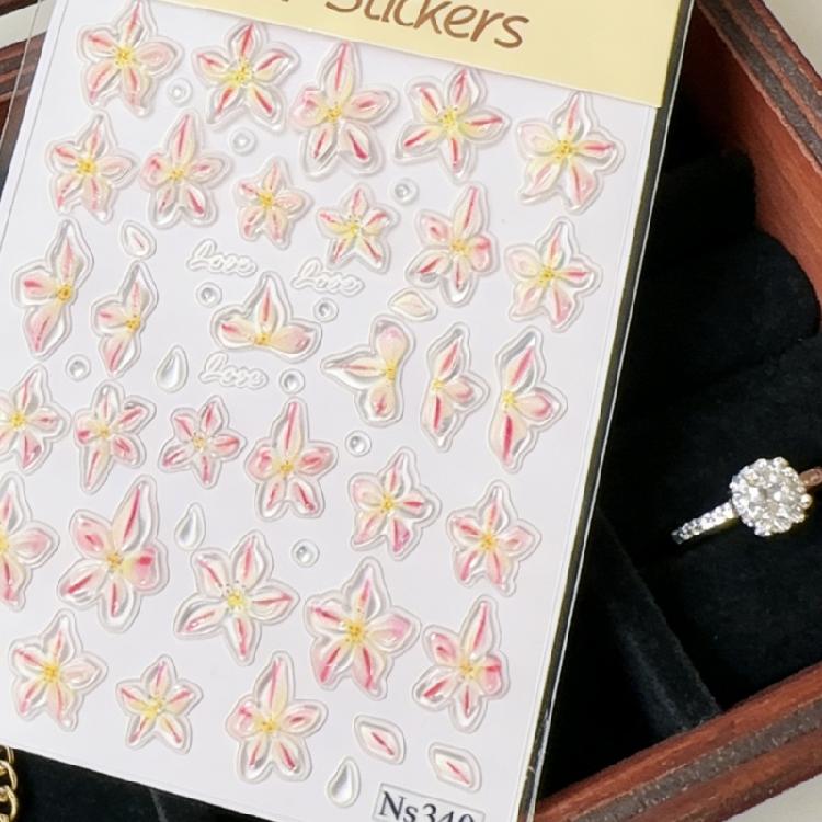 Stylish Shell Glow Flower Nail Stickers 5D Realistic Look High Quality Material Comfortable Wear All Day
