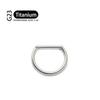 G23 Titanium Piercing 16G/18G 8/10/12mm Nose Ring D Shape Segment Ring Clicke Cartilage Tragus Helix Lip Piercing Body Jewelry