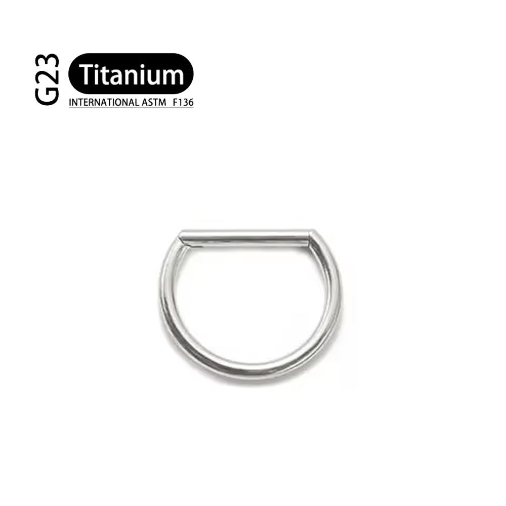 G23 Titanium Piercing 16G/18G 8/10/12mm Nose Ring D Shape Segment Ring Clicke Cartilage Tragus Helix Lip Piercing Body Jewelry