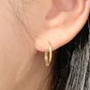 14K 18K Basic Oval One-Touch Earrings