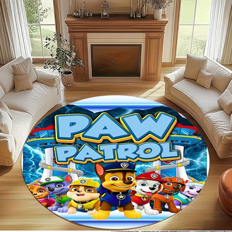 PAW Patrol Print Round Rug, Washable Floor Carpet, For Entryway Dorm Laundry Room Office Study, Home Decor Birthday Christmas Gift
